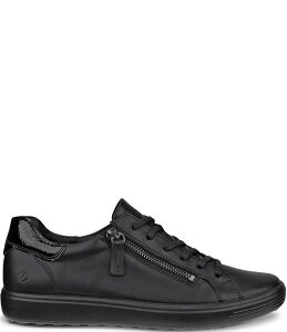 GR[ fB[X V[Y Xj[J[ U[ ECCO Soft 7 Leather Side Zip Sneakers Black ubN