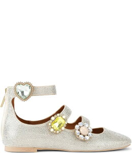 �J�[�g�W�F�C�K�[�����h�� ���f�B�[�X �V���[�Y �p���v�X Kurt Geiger London Crystal Embellished Jewel Ornamented Gladiator Mary Jane Ballet Flats Champagne �V�����p��