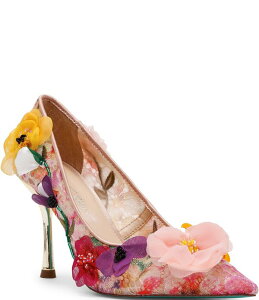 �x�b�c�B�W�����\�� ���f�B�[�X �V���[�Y �q�[�� �t�����[�� �t�����[ Blue by Betsey Johnson Darcy Multi Floral Ornament Stiletto Pumps Nude/Multi �}���`�J���[