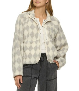 �t���b�O �A���h �A���Z�� ���f�B�[�X �A�E�^�[ �W���P�b�g�E�u���]�� Flag and Anthem Nina Patterned Long Sleeve Faux Sherpa Jacket Grey/Cream �N���[��