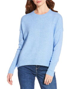 ���B���X�J���[�g ���f�B�[�X �A�E�^�[ �j�b�g�E�Z�[�^�[ �N���[�l�b�N Vince Camuto Crew Neck Long Sleevextended Shoulder Seamed Cozy Statement Sweater Marine Blue �u���[