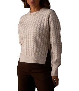 �m�[�}���u�����h ���f�B�[�X �A�E�^�[ �j�b�g�E�Z�[�^�[ �N���[�l�b�N The Normal Brand Cable Knit Fuzzy Splitside Crew Neck High-Low Hem Sweater Creamulti �N���[��