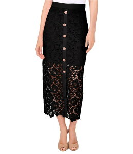 �Z�Z ���f�B�[�X �{�g���X�J�[�g �~�f�B ���[�X CeCe Woven Lace Midi Pencil Coordinating Midi Skirt Rich Black �u���b�N