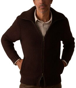 �m�[�}���u�����h �����Y �A�E�^�[ �W���P�b�g�E�u���]�� �Z�[�^�[ The Normal Brand Waffle Sweater Jacket Dark Brown �u���E��