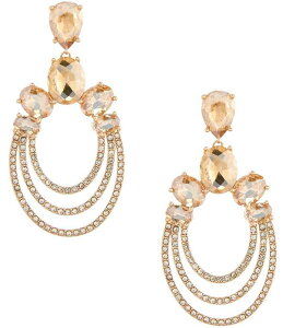 �Z�U���k ���f�B�[�X �A�N�Z�T���[ �s�A�X�E�C�������O Cezanne Champagne Multi Stone Crystal Pave Open Orbital Earrings Gold/Champagne �S�[���h