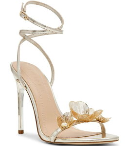 yz XeB[u }f fB[X T_ V[Y Sheila Metallic Floral Applique Strappy Dress Sandals Gold