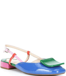 �A���b�N�X�}���[ ���f�B�[�X �V���[�Y �p���v�X �J���[�u���b�N Alex Marie Micah Patent Colorblock Ornamented Slingback Flats Multi �}���`�J���[