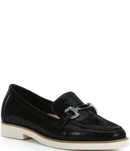 �A���b�N�X�}���[ ���f�B�[�X �V���[�Y �X���b�|���E���[�t�@�[ ���U�[ Alex Marie Grant Embossed Leather Bit Buckle Loafers Black �u���b�N