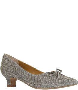 �W�F�C���j�[ ���f�B�[�X �V���[�Y �q�[�� �J�b�g�A�E�g J. Renee Calindance Glitter Cut Out Bow Kitten Heel Dress Pumps Pewter �s���[�^�[