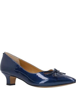 �W�F�C���j�[ ���f�B�[�X �V���[�Y �q�[�� �J�b�g�A�E�g J. Renee Calinda Patent Cut Out Bow Kitten Heel Dress Pumps Navy �l�C�r�[