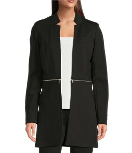 �J���o���N���C�� ���f�B�[�X �A�E�^�[ �R�[�g Calvin Klein Ponte Zipper Detail Open Frontopper Black �u���b�N