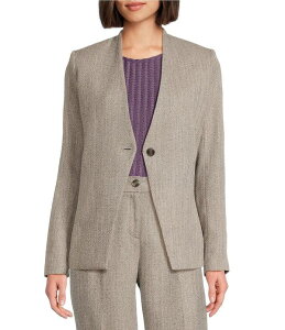�J���o���N���C�� ���f�B�[�X �A�E�^�[ �R�[�g �W���P�b�g Calvin Kleinovelty Collarless One Button Jacket Oyster Multi �}���`�J���[