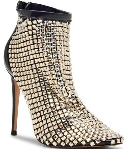 �X�e�B�[�u �}�f�� ���f�B�[�X �V���[�Y �u�[�c�E���C���u�[�c ���b�V�� Steve Madden Dancin Mesh Rhinestone Stiletto Dress Booties Gold Multi �S�[���h