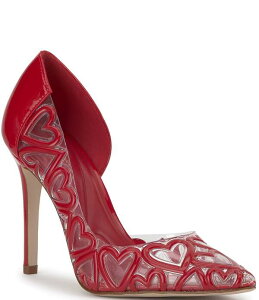 �W�F�V�J�V���v�\�� ���f�B�[�X �V���[�Y �q�[�� Jessica Simpson Palvin Patent Clear Heart Detail d'Orsay Pumps Red Muse ���b�h
