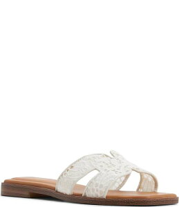 �A���h ���f�B�[�X �V���[�Y �p���v�X �T���_�� ���[�X ALDO Itsandalace Square Toe Slide Sandals White/Bone �z���C�g