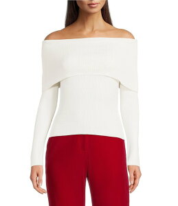 �A���b�N�X�}���[ ���f�B�[�X �A�E�^�[ �j�b�g�E�Z�[�^�[ Alex Marie Whitney Off-The-Shoulder Long Sleeve Sweater Ivory �A�C�{���[