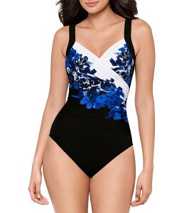 �~���N���X�[�c ���f�B�[�X �g�b�v�X �����s�[�X �t�����[�� �t�����[ Miraclesuit Ombre Fiore Sanibel Floral Underwire Bra Surplice One Piece Swimsuit Black/Multi �u���b�N