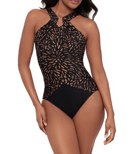 �~���N���X�[�c ���f�B�[�X �g�b�v�X �����s�[�X �z���^�[ Miraclesuit Costa D' Oro Aphrodite Halter Neck One Piece Swimsuit Black �u���b�N