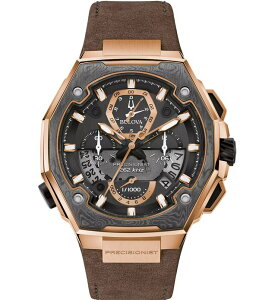 �u���o ���f�B�[�X �A�N�Z�T���[ �r���v ���U�[ Bulova Men'series X Special Edition Chronograph Brown Leather Strap Watch Brown �u���E��