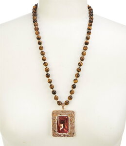 �i�^�[�V�� �A�N�Z�T���[ ���f�B�[�X �l�b�N���X�E�`���[�J�[ ���[�X Natashaccessories Tiger's Eye Stone Short Pendant Statement Necklace Gold/Multi �S�[���h