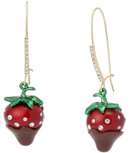 �x�b�c�B�W�����\�� ���f�B�[�X �A�N�Z�T���[ �s�A�X�E�C�������O Betsey Johnson Love Spell Chocolate Strawberry Dangle Drop Earrings Red/Gold ���b�h