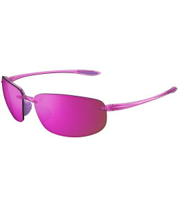 �}�E�C�W�� ���f�B�[�X �A�N�Z�T���[ �T���O���X�E�A�C�E�F�A �v���X�T�C�Y Maui Jim Unisex Hookipa Polarized Plus 2 64mm Rectangle Wrap Sunglasses Transparent Cyclamen Pink �s���N