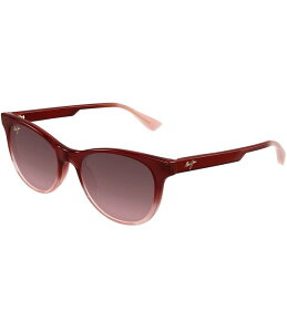 �}�E�C�W�� ���f�B�[�X �A�N�Z�T���[ �T���O���X�E�A�C�E�F�A �v���X�T�C�Y Maui Jim Women's Lonomea Polarized Plus 2 52mm Wayfarer Sunglasses Transparent Red Pink ���b�h