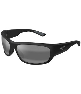 �}�E�C�W�� ���f�B�[�X �A�N�Z�T���[ �T���O���X�E�A�C�E�F�A �v���X�T�C�Y Maui Jimen's Maukele Polarized Plus 2 64mm Rectangle Wrap Sunglasses Matte Black �u���b�N