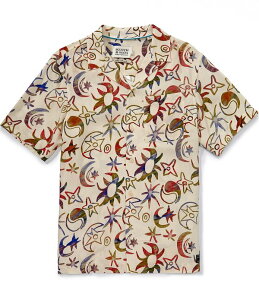 �X�R�b�`�A���h�\�[�_ �����Y �g�b�v�X �V���c �v�����g Scotch & Soda Multi Print Short Sleeve Woven Shirt Cosmic Sky Eggnog �}���`�J���[