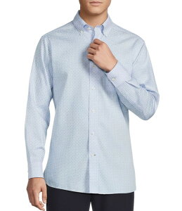 �_�j�G�� �N���~�� �����Y �g�b�v�X �V���c �I�b�N�X�t�H�[�h Daniel Cremieux Signature Label Non-Iron Square Geometric Oxford Long Sleeve Woven Shirt Cornflower