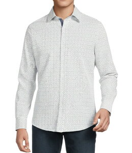 �_�j�G�� �N���~�� �����Y �g�b�v�X �V���c �f�j�� Cremieux Premium Denimicro Square Geometric Stretch Long Sleeve Woven Shirt Navy �l�C�r�[