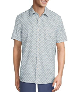 ���E�� �����Y �g�b�v�X �V���c �v�����g Rowm Rec + Relax Short Sleeve Performance Leaf Print Shirt White �z���C�g
