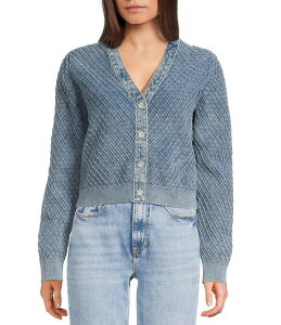 �Q�X ���f�B�[�X �A�E�^�[ �j�b�g�E�Z�[�^�[ �L���e�B���O �J�[�f�B�K�� Guess Lylah Long Sleeve Quilted Cardigan Moonlit Night Multi �}���`�J���[