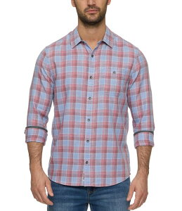 �t���b�O �A���h �A���Z�� �����Y �g�b�v�X �V���c ���B���e�[�W Flag and Anthem Brookside Plaid Vintage Long Sleeve Shirt Navy/Mauve �l�C�r�[