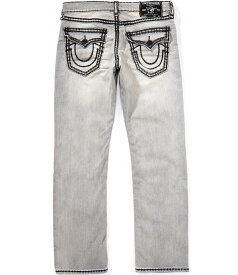 トゥルーレリジョン メンズ ボトムス デニムパンツ 刺繍 ジーンズ True Religion Ricky Super-QT Embroidered Horseshoe Straight Fit 5-Pocket Jeans Gritstone Grey Wash グレー