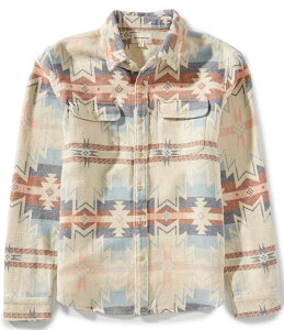 ���b�L�[�u�����h �����Y �g�b�v�X �V���c �v�����g Lucky Brand Printed Long Sleeve Jacquard Workshirt Natural Multi �}���`�J���[