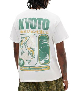 �A�[�o���A�E�g�t�B�b�^�[�Y �����Y �g�b�v�X �V���c �j�b�g BDG Urban Outfitters Kyoto Koi Short Sleeve Knit-Shirt White �z���C�g
