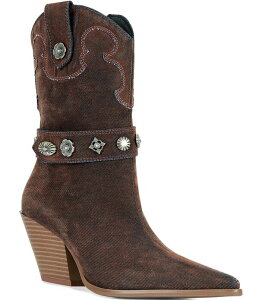 �A�U���A ���� ���f�B�[�X �V���[�Y �u�[�c�E���C���u�[�c Azalea Wang Neith Concho Strap Western Booties Burnt Orange �I�����W