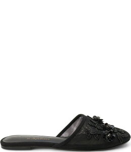 �}�`�X ���f�B�[�X �V���[�Y �p���v�X �t�����[�� ���b�V�� �t�����[ Matisse Maven Floral Applique Mesh Flat Mules Black �u���b�N