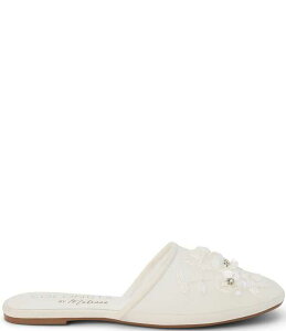 �}�`�X ���f�B�[�X �V���[�Y �p���v�X �t�����[�� ���b�V�� �t�����[ Matisse Maven Floral Applique Mesh Flat Mules White �z���C�g