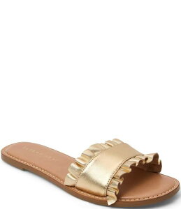 �W���b�N���W���[�X ���f�B�[�X �V���[�Y �p���v�X �t���� �T���_�� ���U�[ Jack Rogers Rozette Leatheruffle Banded Slide Sandals Gold �S�[���h