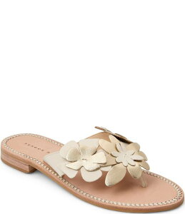 �W���b�N���W���[�X ���f�B�[�X �V���[�Y �T���_�� ���U�[ Jack Rogers Talahi Leather Flower Thong Sandals Ivory/Platinum �A�C�{���[