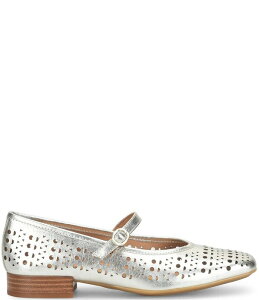�\�t�g ���f�B�[�X �V���[�Y �p���v�X ���U�[ Sofft Ellie Perforated Leather Mary Jane Flats Light Platino