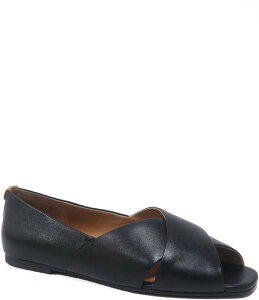 �W�F���g���\�E���Y ���f�B�[�X �V���[�Y �p���v�X ���U�[ Gentle Souls Whoebe Leather Peep Toe Flats Black �u���b�N
