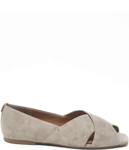 �W�F���g���\�E���Y ���f�B�[�X �V���[�Y �p���v�X�G�[�h Gentle Souls Whoebe Suede Peep Toe Flats Mushroom