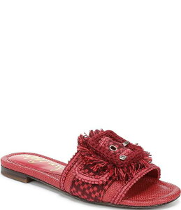 �T���G�f���}�� ���f�B�[�X �V���[�Y �p���v�X �T���_�� �t�����W Sam Edelman Bambi Playa Raffiand Fringe Oversized Buckle Slide Sandalsummered ���b�h