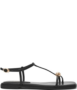 �X�e�B�[�u �}�f�� ���f�B�[�X �V���[�Y �T���_�� Steve Madden Ritzy T-Strap Hardware Detail Flat Sandals Black �u���b�N