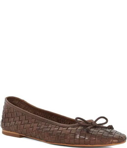 �f���[�������h�� ���f�B�[�X �V���[�Y �p���v�X ���U�[ Dune London Heat Woven Leather Bow Ballerina Flats Brown �u���E��