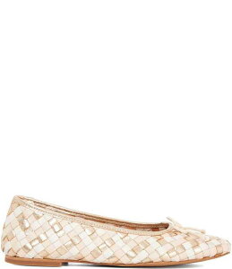 �f���[�������h�� ���f�B�[�X �V���[�Y �p���v�X ���U�[ Dune London Heat Woven Leather Bow Ballerina Flats Cream �N���[��
