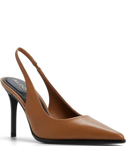 �A���h ���f�B�[�X �V���[�Y �q�[�� ���U�[ ALDO Samantha Leather Pointed Toe Slingback Pumps Light Brown �u���E��